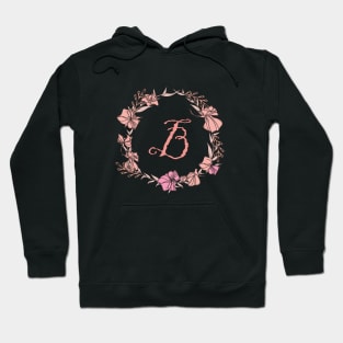 Letter B Rose Pink Initial Monogram - Letter b Hoodie